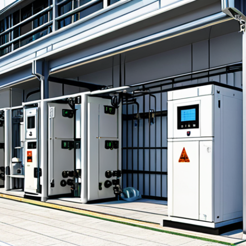 **

A detailed CAD drawing of an electrical substation within a modern building. Emphasize energy-efficient design elements and clear labeling. Incorporate the kanji for "省エネ" (shōene, energy saving) subtly in the background. The style should be technical and precise, like a blueprint.

**