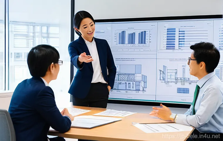 건축전기설비기사 경력 개발 로드맵 - **Prompt 2: Innovating with Smart Technology**
    A vibrant, professional image featuring a Japanes...